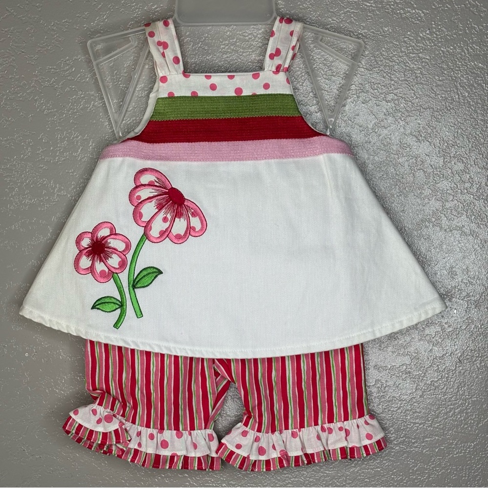 New Austin & Ashley Girls' Embroidered Floral, Striped, Ruffle Polka Dot 2 Piece
